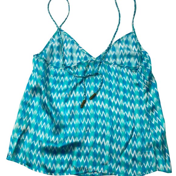 Paloma Blue Capri Printed 100% Silk-Satin Camisole Size M NWOT - Picture 7 of 15
